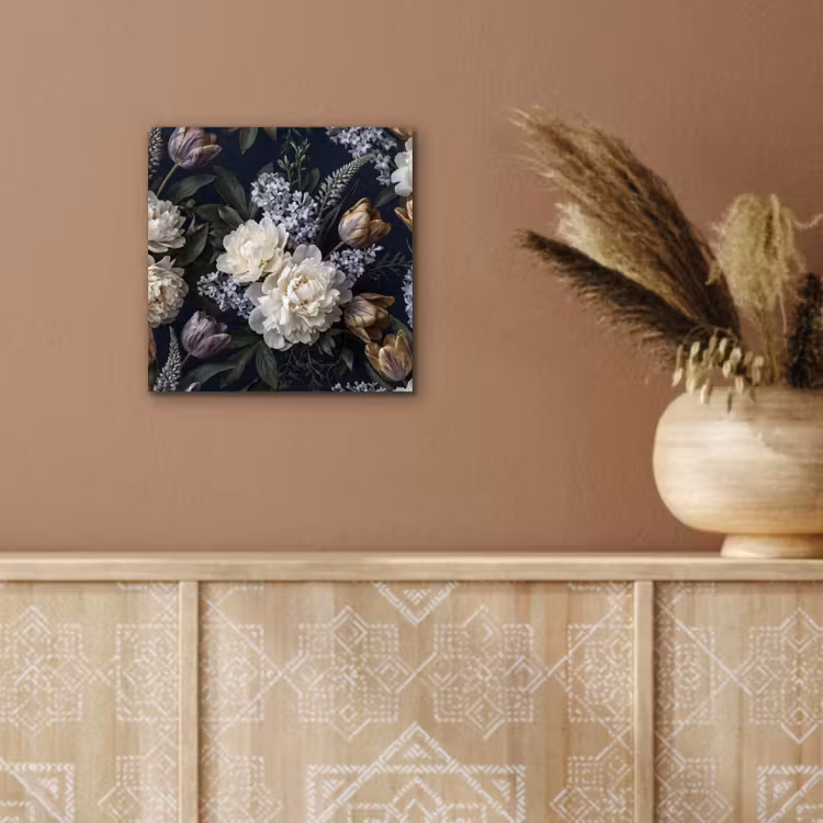 Bloemen - Donker - Elegant - Natuur - Wit aluminium wit klein -sfeer4