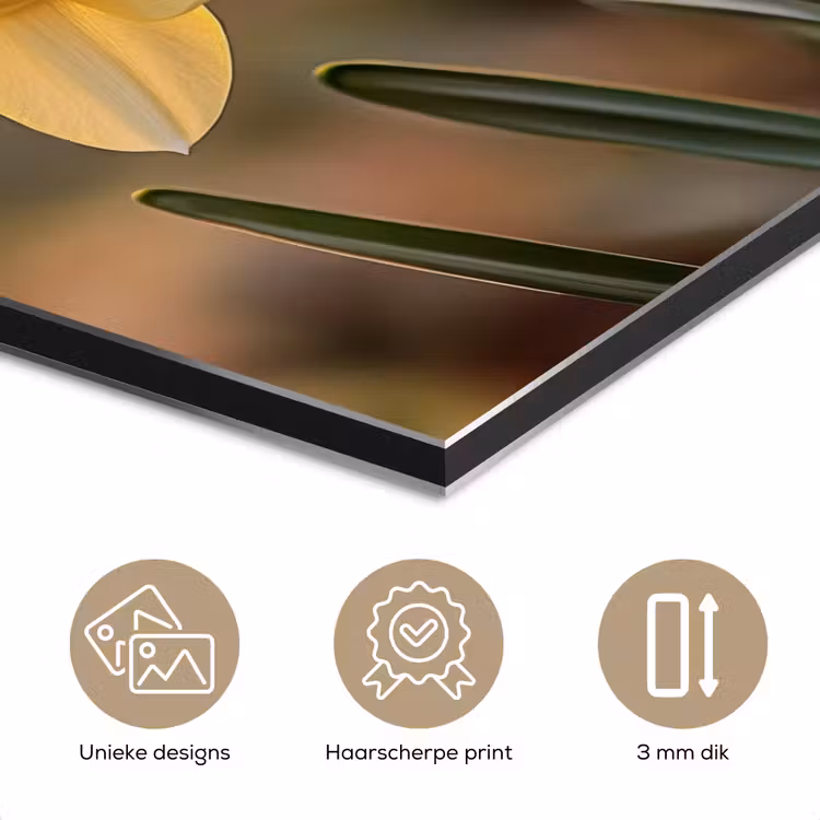 Bloemen - Geel - Wazig aluminium wit klein -closeup_NL