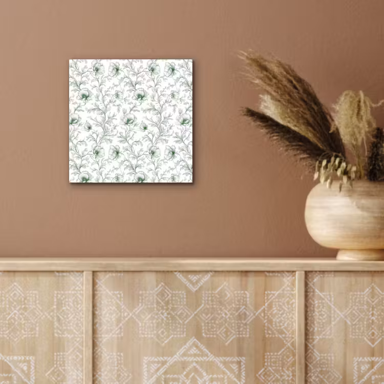 Bloemen - Getekend - Groen aluminium wit klein 46 -sfeer4