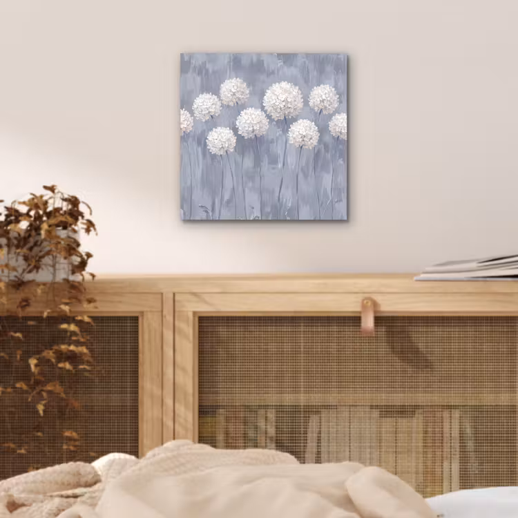 Bloemen - Illustratie - Blauw aluminium wit klein -sfeer3