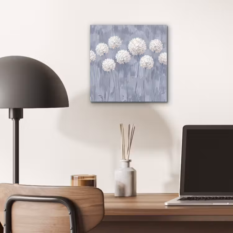 Bloemen - Illustratie - Blauw aluminium wit klein -sfeer5