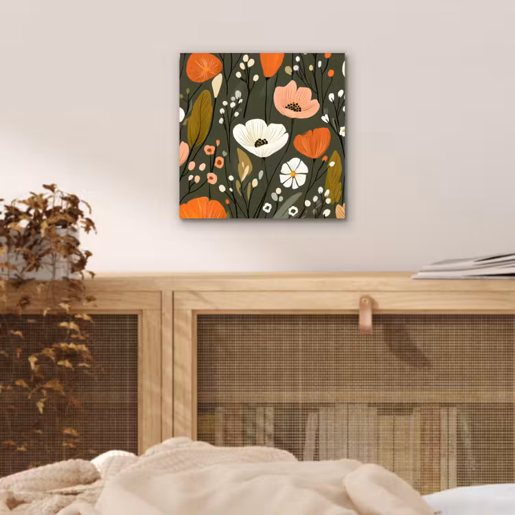 Bloemen - Illustratie - Groen aluminium wit klein -sfeer3