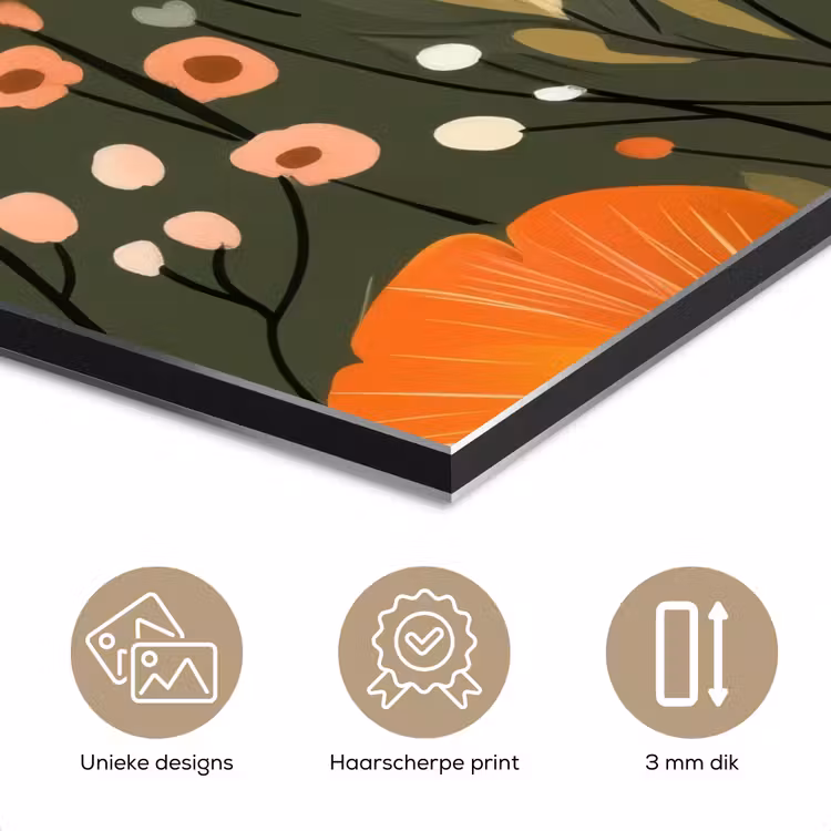 Bloemen - Illustratie - Groen aluminium wit klein -closeup_NL