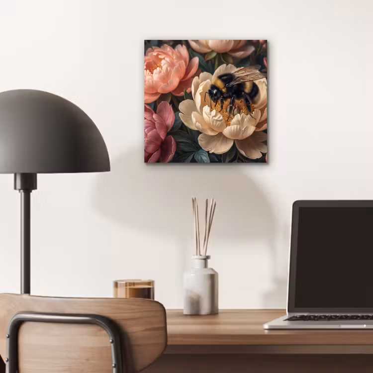 Bloemen - Insect - Natuur - Roze aluminium wit klein -sfeer5