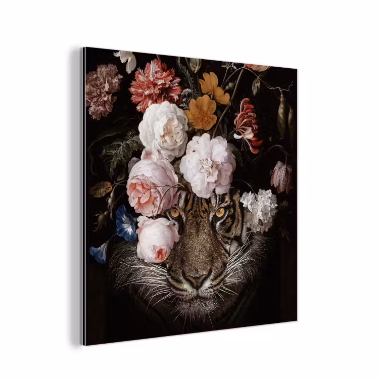 Bloemen - Jan Davidsz de Heem - Tijger - Schilderij - Stilleven - Oude meesters aluminium wit klein -3d