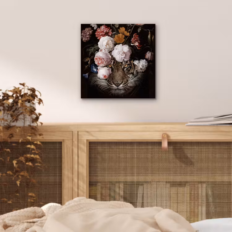 Bloemen - Jan Davidsz de Heem - Tijger - Schilderij - Stilleven - Oude meesters aluminium wit klein -sfeer3