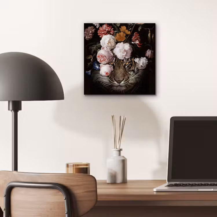 Bloemen - Jan Davidsz de Heem - Tijger - Schilderij - Stilleven - Oude meesters aluminium wit klein -sfeer5