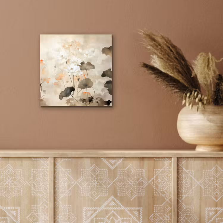 Bloemen - Japandi - Wabi sabi aluminium wit klein -sfeer4