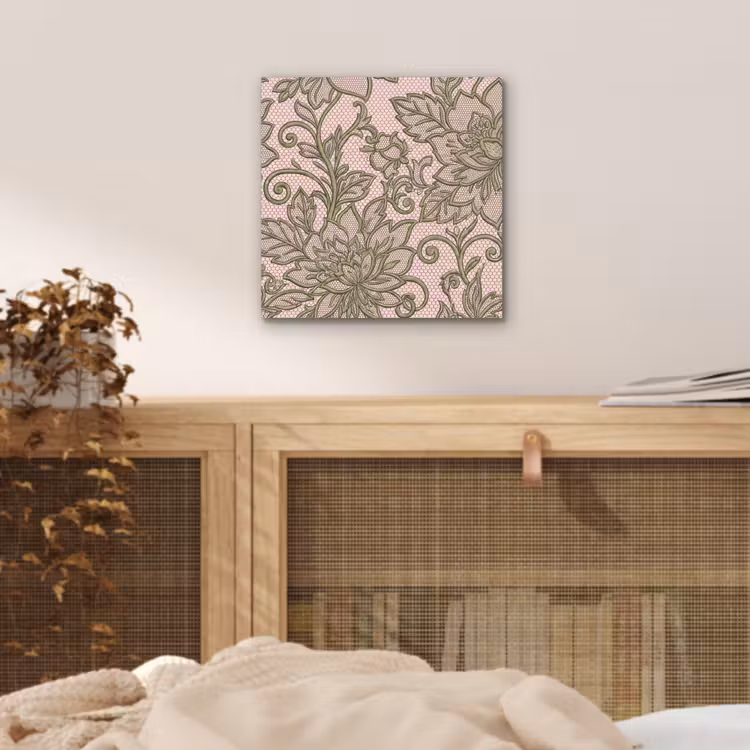 Bloemen - Kant - Patroon - Klassiek - Groen aluminium wit klein -sfeer3