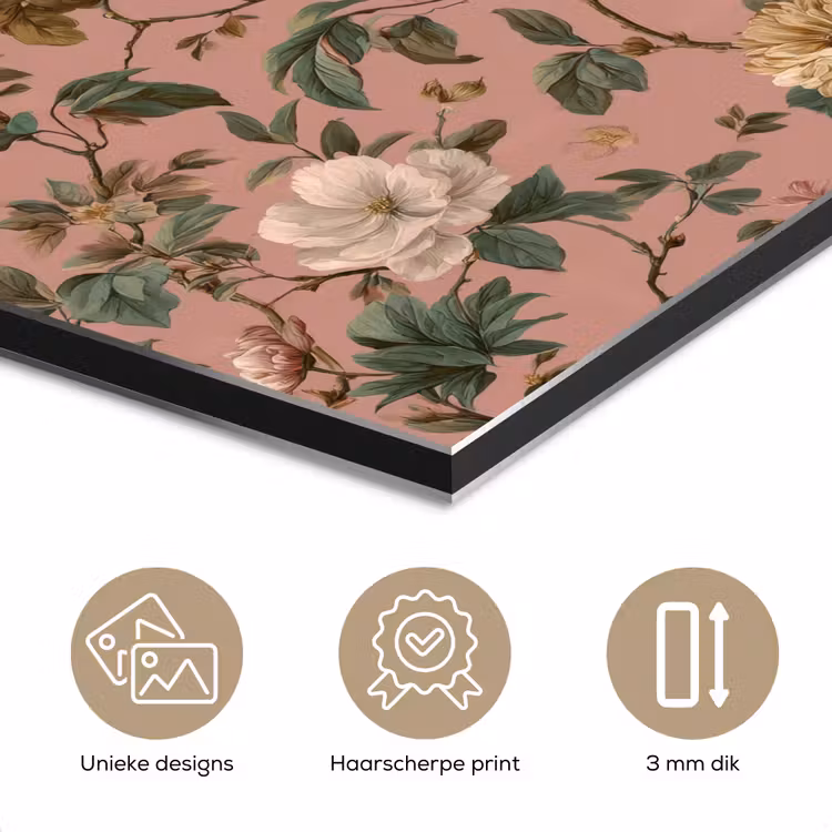 Bloemen - Klassiek - Roze aluminium wit klein 46 -closeup_NL