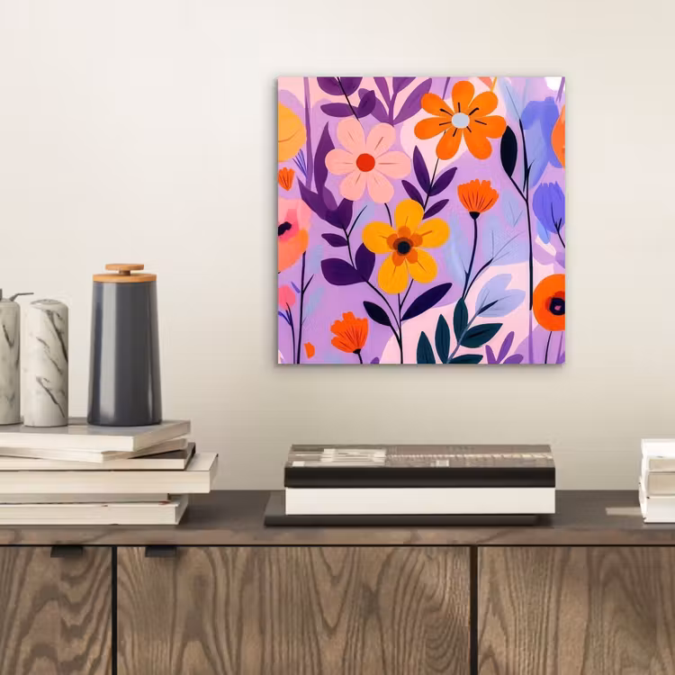 Bloemen - Kleurrijk - Bladeren aluminium wit klein -sfeer1