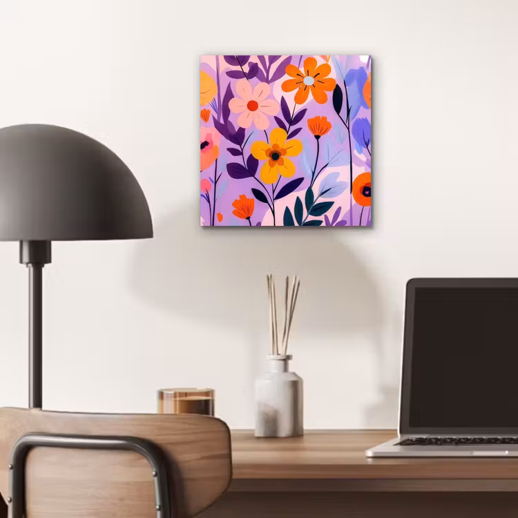 Bloemen - Kleurrijk - Bladeren aluminium wit klein -sfeer5