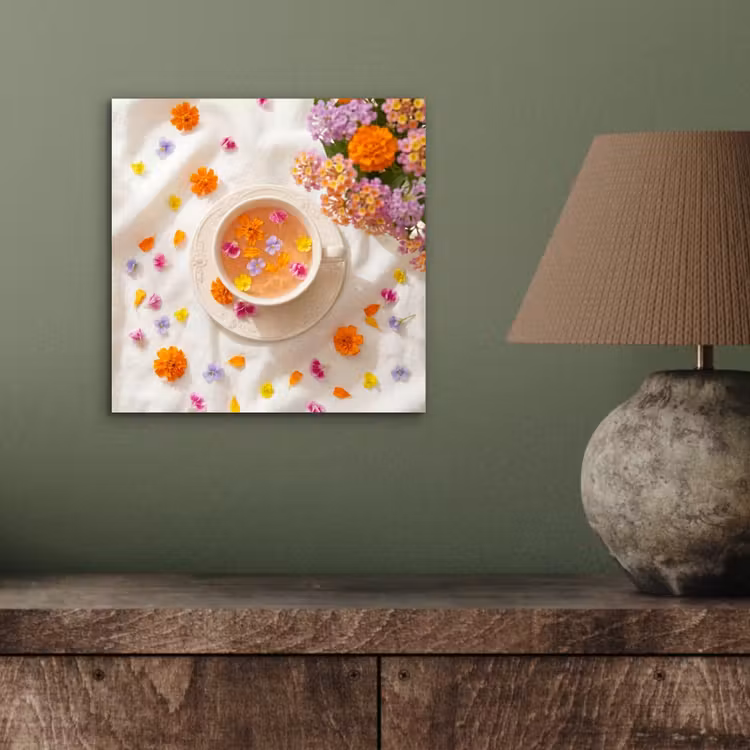 Bloemen - Kop - Natuur - Kleurrijk - Zomer aluminium wit klein -sfeer2