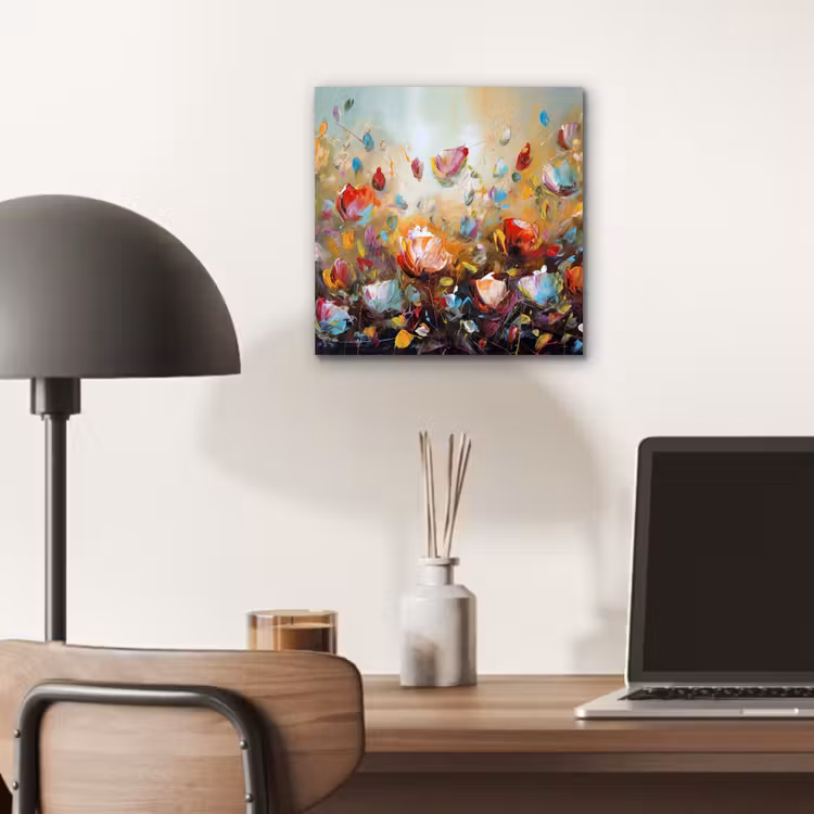 Bloemen - Kunst - Natuur - Olieverf aluminium wit klein -sfeer5