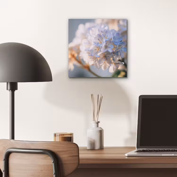 Bloemen - Lichtblauw - Wazig - Trosje aluminium wit klein -sfeer5