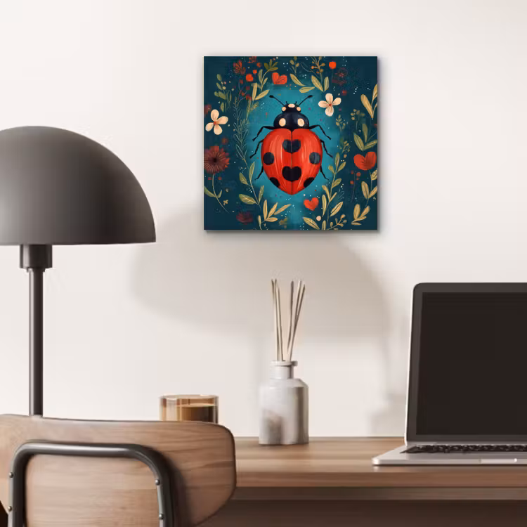 Bloemen - Lieveheersbeestje - Hartje - Rood aluminium wit klein -sfeer5