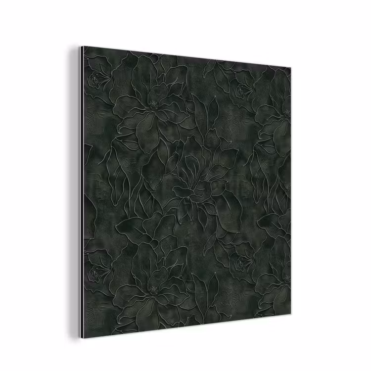 Bloemen - Lijnen - Groen aluminium wit klein 46 -3d