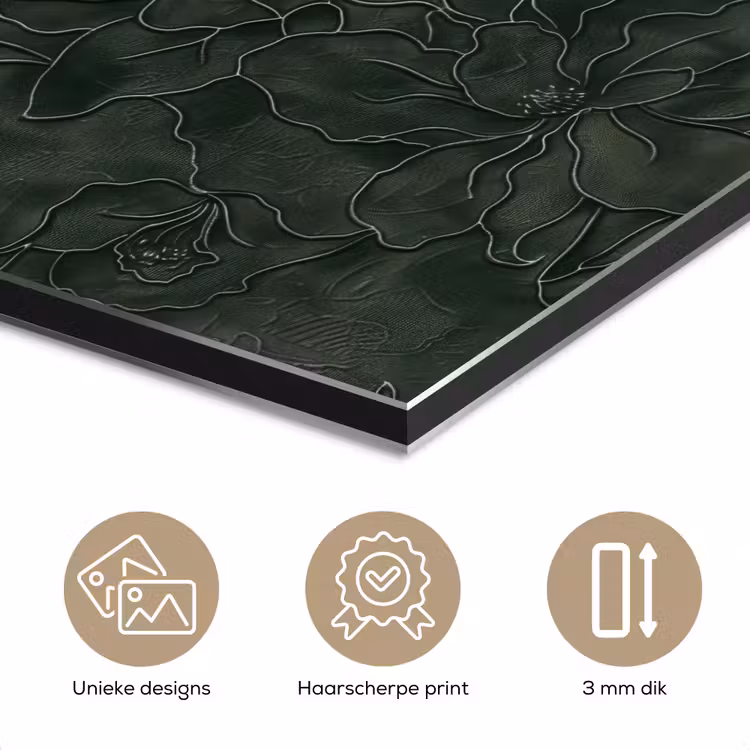 Bloemen - Lijnen - Groen aluminium wit klein 46 -closeup_NL