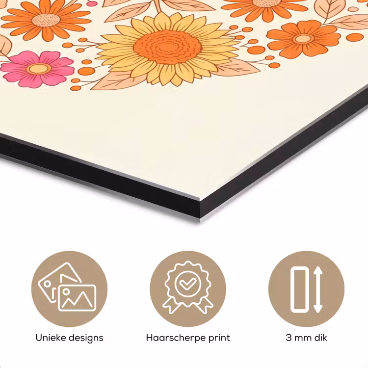 Bloemen - Mandala - Patroon - Kleurrijk aluminium wit klein -closeup_NL