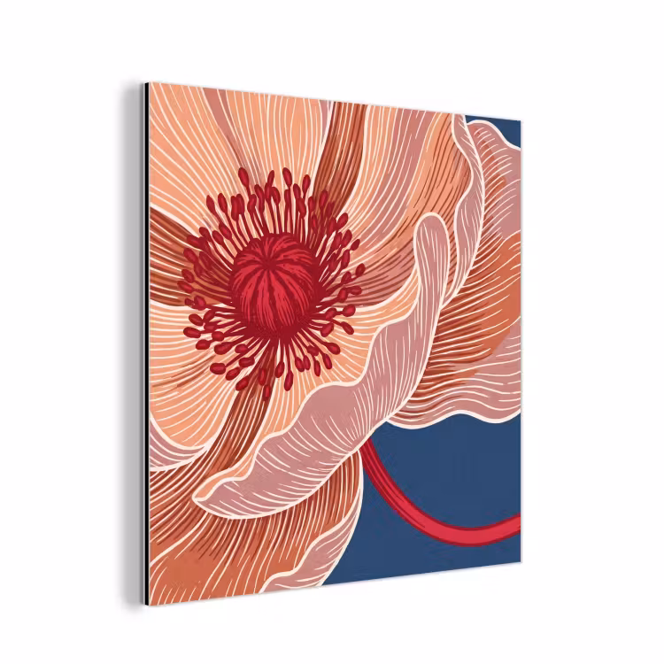 Aluminium schilderij - Bloemen - Modern - Abstract - Bloemen - Modern - Abstract aluminium wit klein