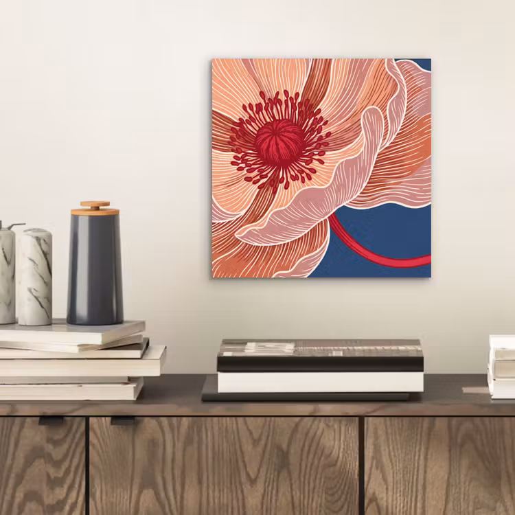 Aluminium schilderij - Bloemen - Modern - Abstract - Bloemen - Modern - Abstract aluminium wit klein