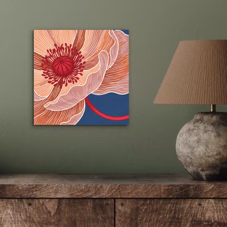 Aluminium schilderij - Bloemen - Modern - Abstract - Bloemen - Modern - Abstract aluminium wit klein