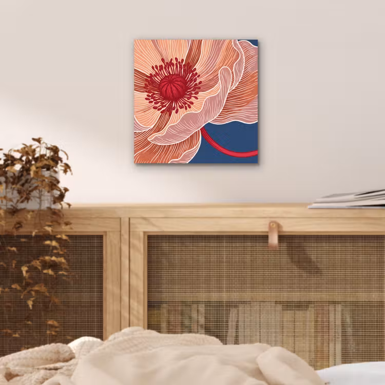 Aluminium schilderij - Bloemen - Modern - Abstract - Bloemen - Modern - Abstract aluminium wit klein