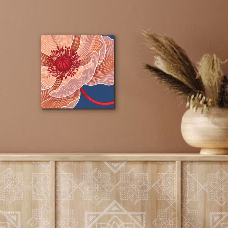 Aluminium schilderij - Bloemen - Modern - Abstract - Bloemen - Modern - Abstract aluminium wit klein