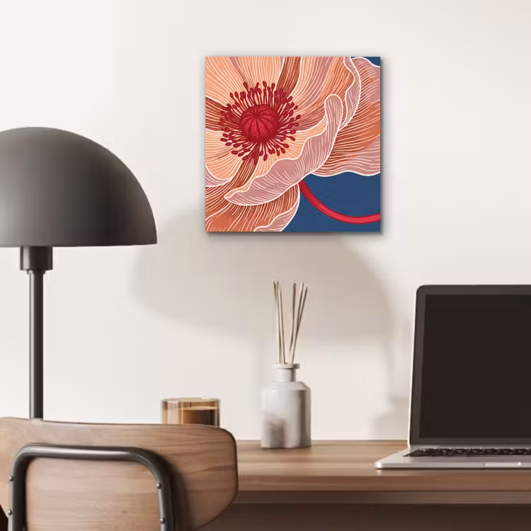 Aluminium schilderij - Bloemen - Modern - Abstract - Bloemen - Modern - Abstract aluminium wit klein