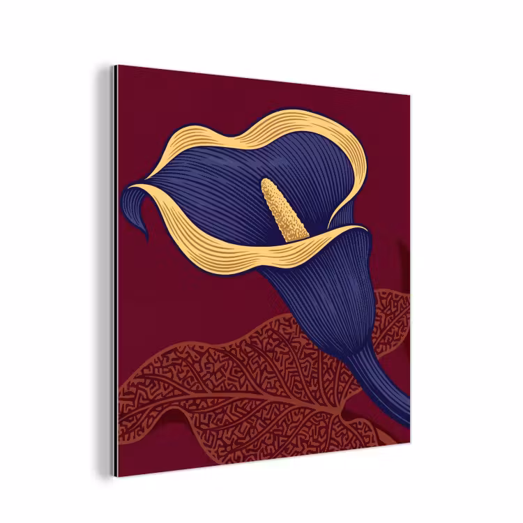 Aluminium schilderij - Bloemen - Modern - Paars - Bloemen - Modern - Paars aluminium wit klein
