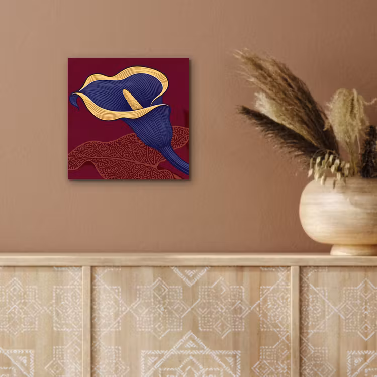 Aluminium schilderij - Bloemen - Modern - Paars - Bloemen - Modern - Paars aluminium wit klein
