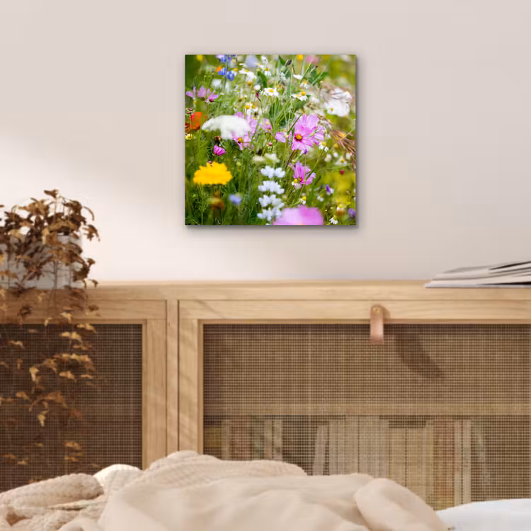 Bloemen - Natuur - Groen - Gras - Paars - Wit aluminium wit klein -sfeer3