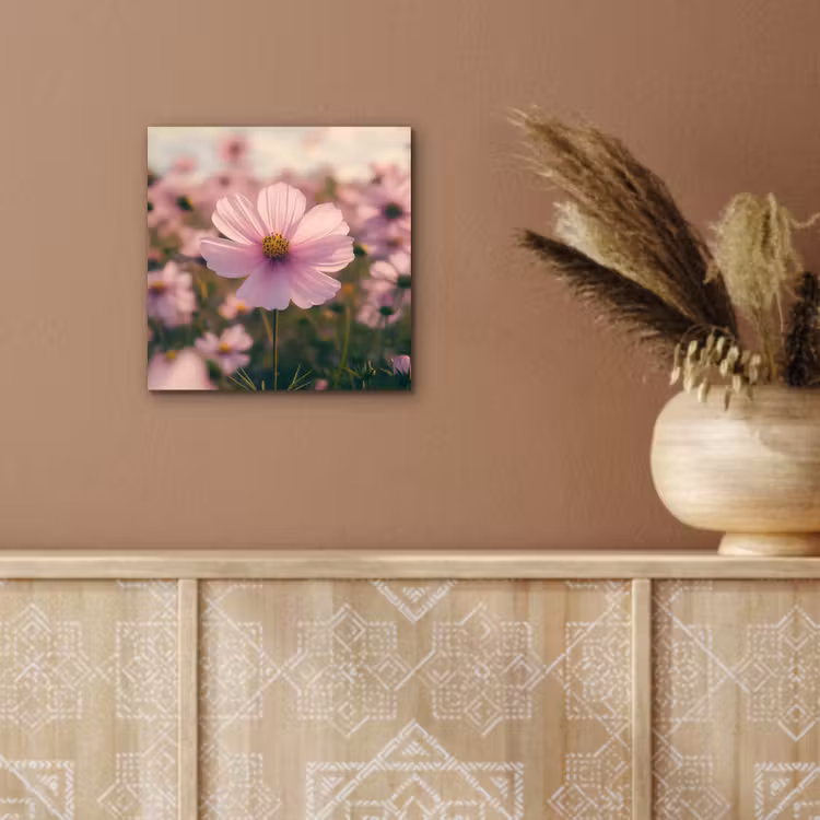Bloemen - Paars - Wazig aluminium wit klein -sfeer4