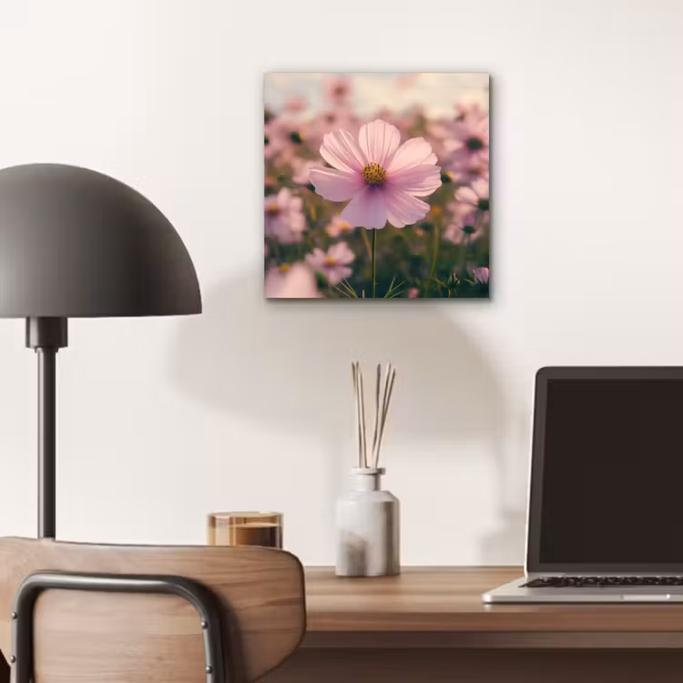 Bloemen - Paars - Wazig aluminium wit klein -sfeer5