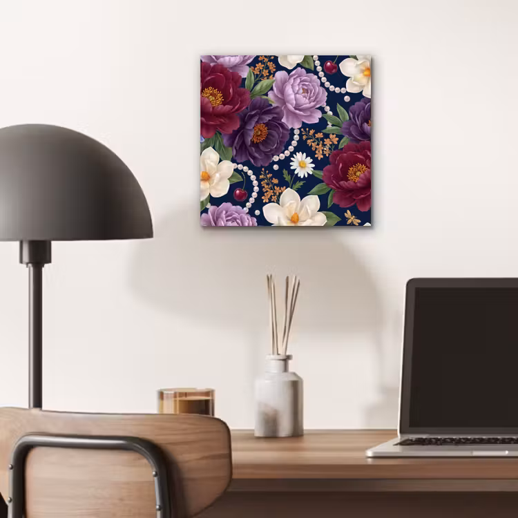Bloemen - Parels - Decoratie - Modern - Blauw aluminium wit klein -sfeer5