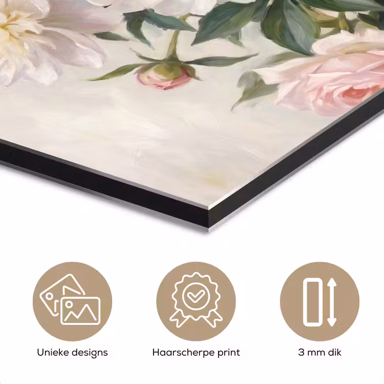 Bloemen - Parels - Romantiek - Klassiek - Roze aluminium wit klein -closeup_NL