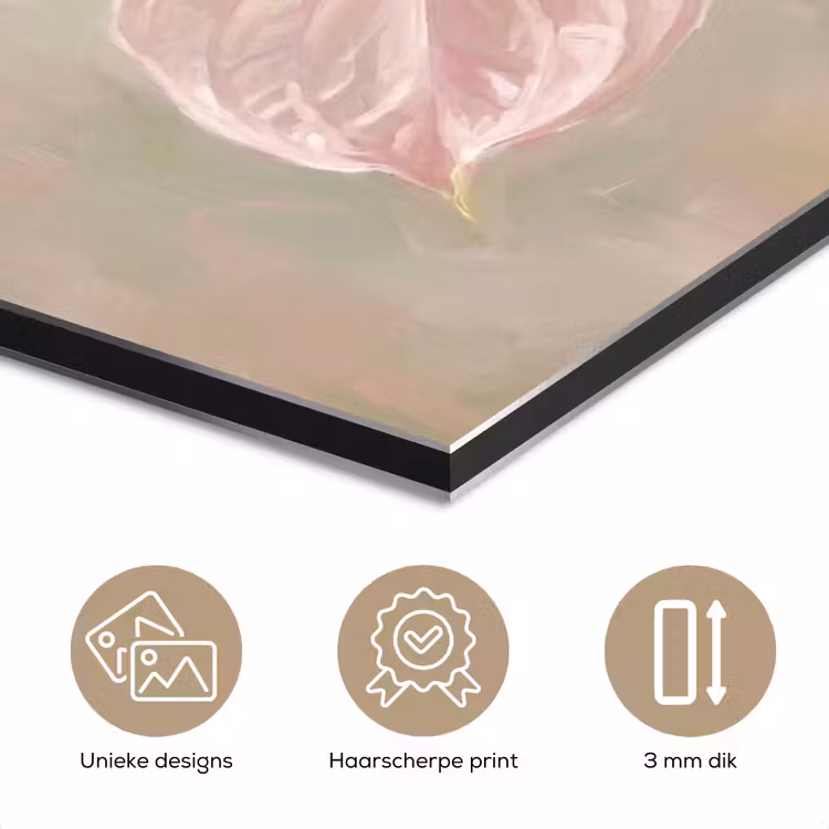 Bloemen - Pastel - Abstract - Natuur - Groen aluminium wit klein -closeup_NL