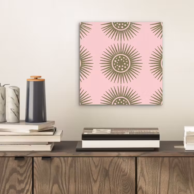 Bloemen - Patroon - Abstract - Roze - Groen aluminium wit klein -sfeer1