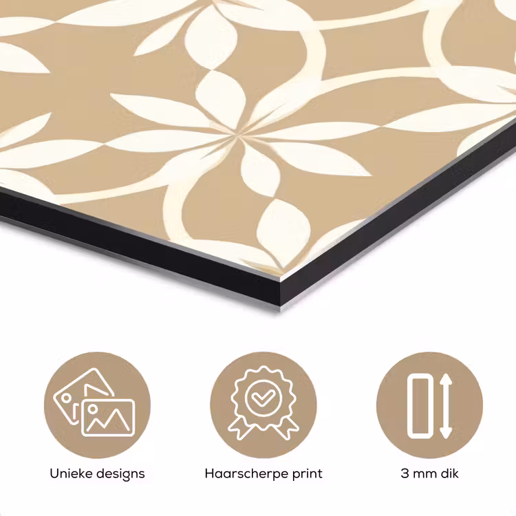 Bloemen - Patroon - Beige aluminium wit klein 46 -closeup_NL
