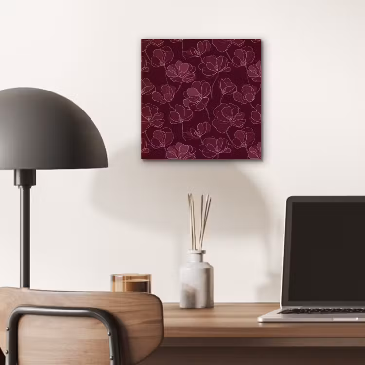 Bloemen - Patroon - Bordeauxrood aluminium wit klein 46 -sfeer5