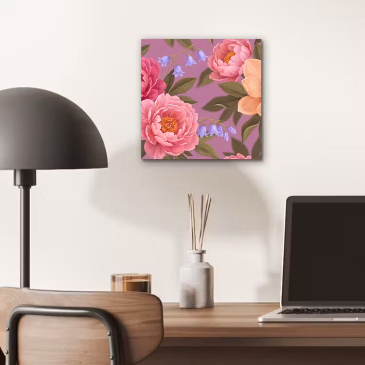 Bloemen - Patroon - Illustratie - Roze aluminium wit klein -sfeer5