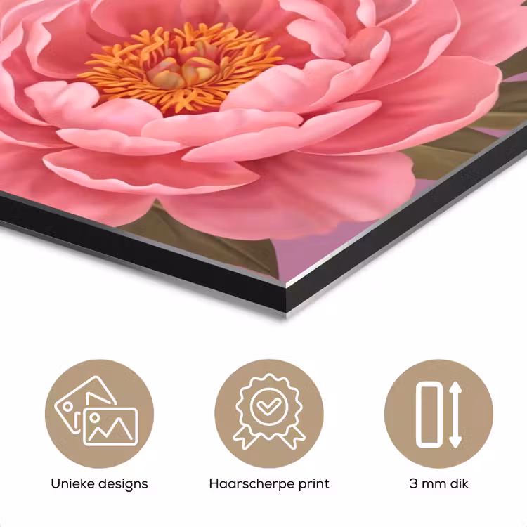 Bloemen - Patroon - Illustratie - Roze aluminium wit klein -closeup_NL
