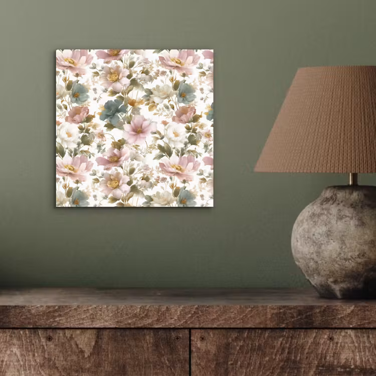 Bloemen - Patroon - Pastel aluminium wit klein 46 -sfeer2