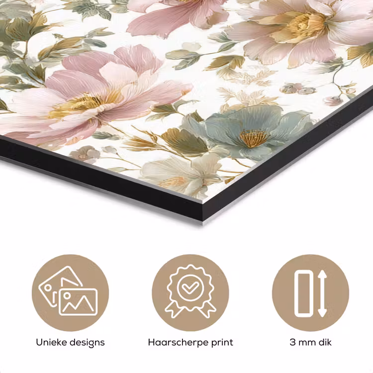 Bloemen - Patroon - Pastel aluminium wit klein 46 -closeup_NL
