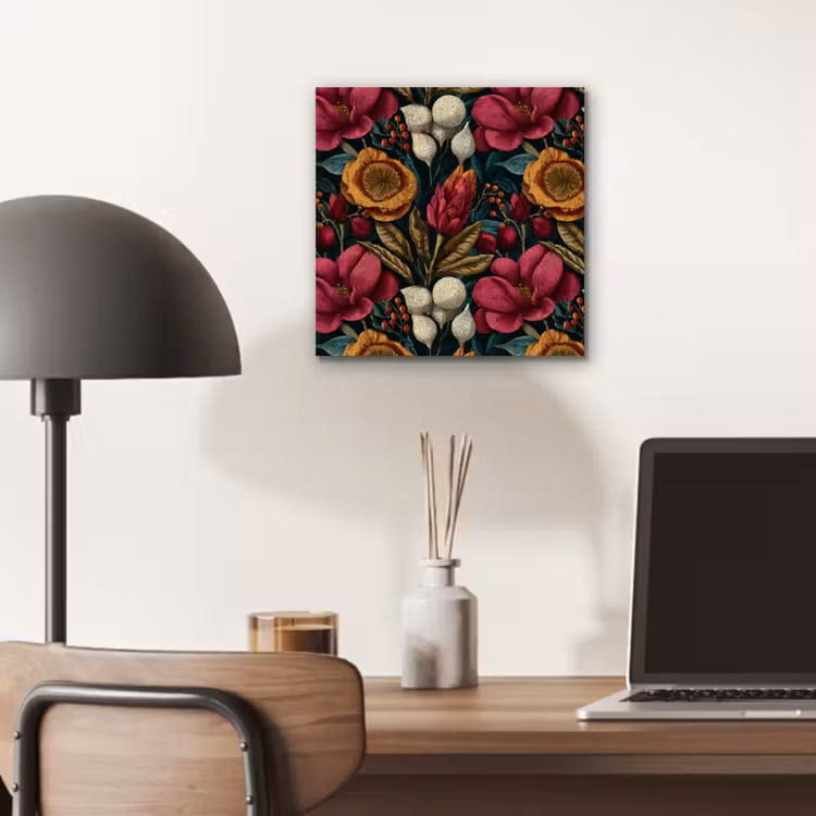 Bloemen - Patroon - Rood - Goud aluminium wit klein 46 -sfeer5