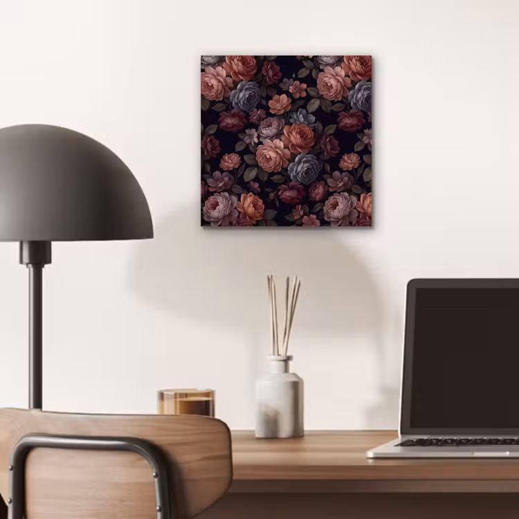 Bloemen - Patroon - Vintage - Donker - Roze aluminium wit klein -sfeer5