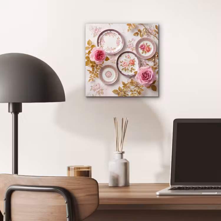 Bloemen - Patroon - Vintage - Roze - Decoratie aluminium wit klein -sfeer5