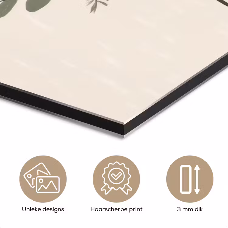 Bloemen - Quote - Beige - Lint aluminium wit klein -closeup_NL