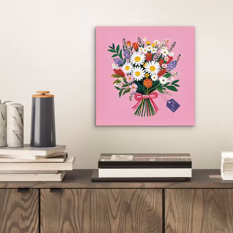 Bloemen - Quote - Kaartje - Kleurrijk aluminium wit klein -sfeer1