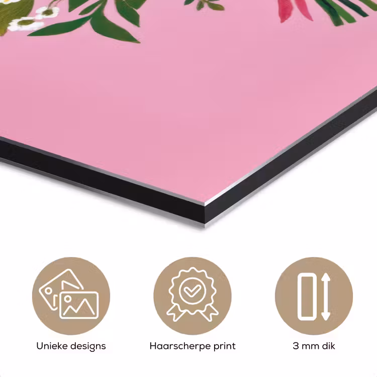 Bloemen - Quote - Kaartje - Kleurrijk aluminium wit klein -closeup_NL